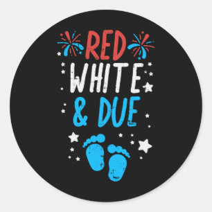 Red White Due Classic Round Sticker