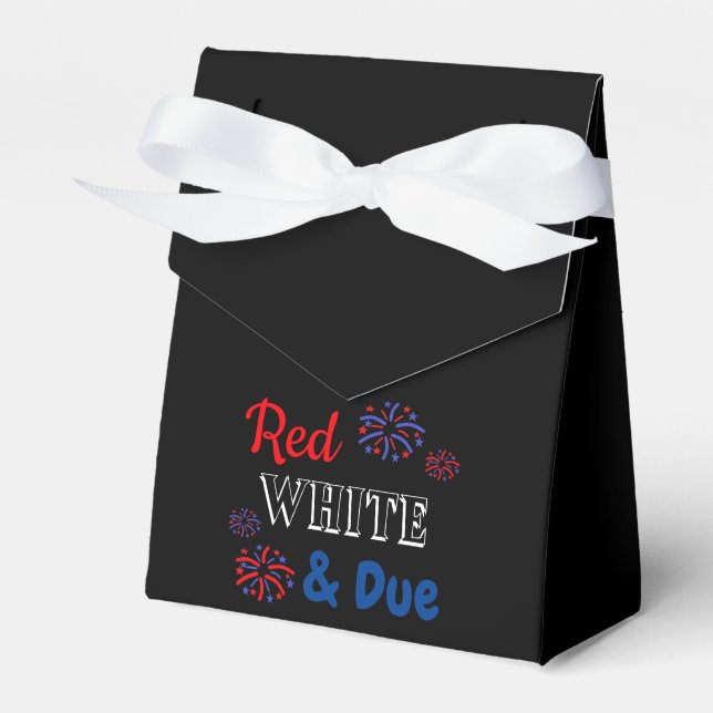 Red White & Due Favor Boxes (Front Side)