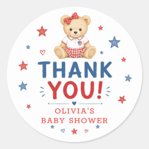 Red White Due Favor Sticker