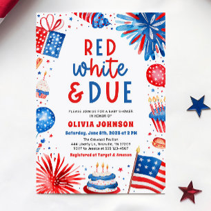 Red, White & Due Gender Neutral Baby Shower Invitation