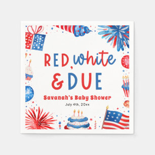 Red, White & Due Gender Neutral Baby Shower Napkins