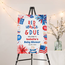 Red White & Due Gender Neutral Baby Shower Welcome