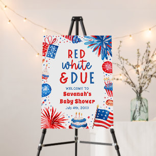Red White & Due Gender Neutral Baby Shower Welcome Foam Board