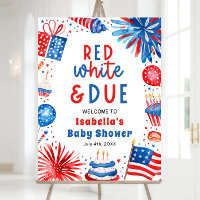 Red White & Due Gender Neutral Baby Shower Welcome