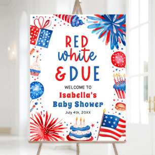 Red White & Due Gender Neutral Baby Shower Welcome Foam Board