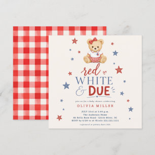 Red White & Due Girl Baby Shower Invitation