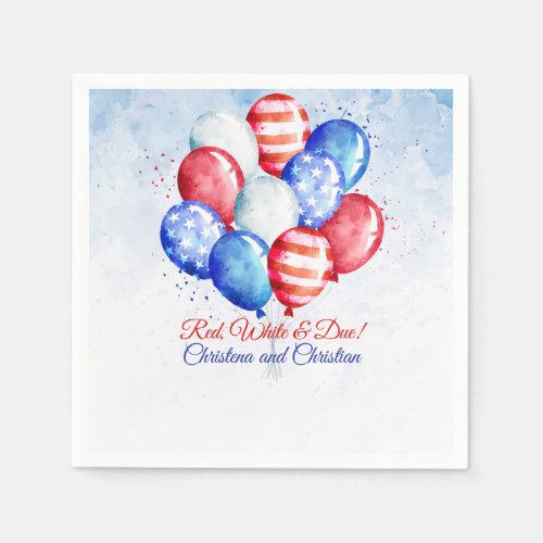Red White & Due Independence Day Baby Shower Napkins