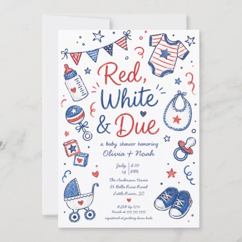 Red White & Due Invitation