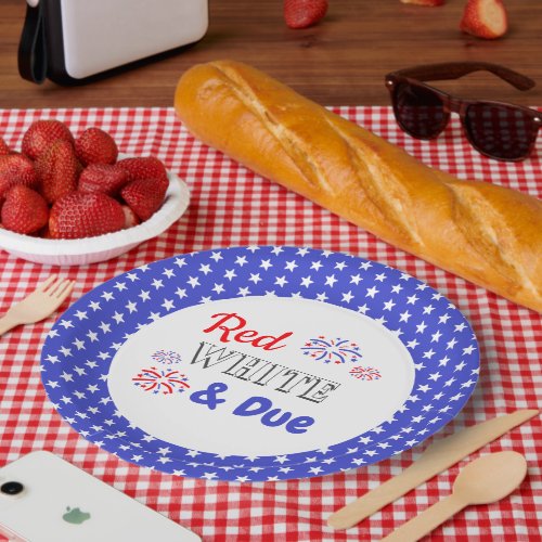 Red White  Due Paper Plates