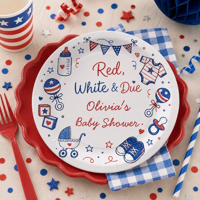 Red White Due Paper Plates (Creator Uploaded)