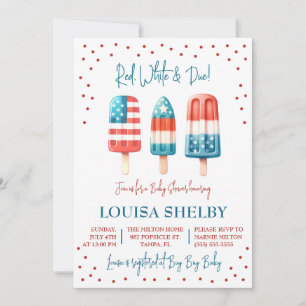 Red, White & Due!  Patriotic Popsicle Baby Shower Invitation