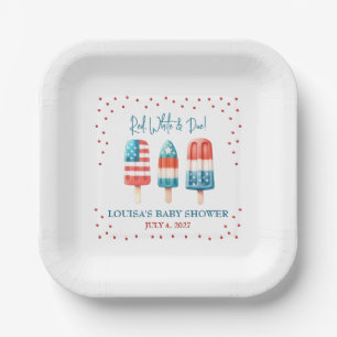 Red, White & Due! Patriotic Popsicle Baby Shower Paper Plates