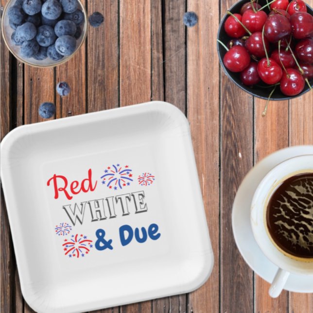 Red White & Due Pregnancy Paper Plates (Creator Uploaded)