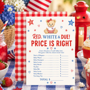 Red White Due Price Game Card