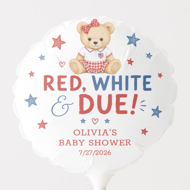 Red White Due small Balloon (Front)