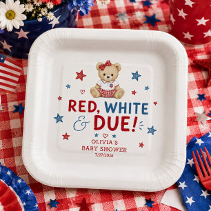 Red White Due Square Plates