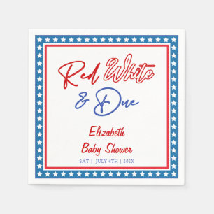 Red White & Due Stars 4th of July Baby Shower Napkins