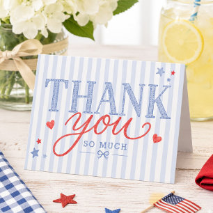 Red White & Due Thank You Cards