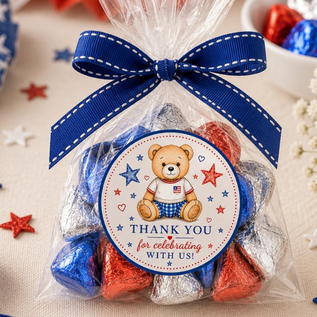 Red White & Due Thank You Favor Sticker (Creator Uploaded)