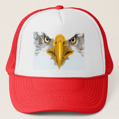 Red White Eagle Head Pop Art Modern Template Trucker Hat