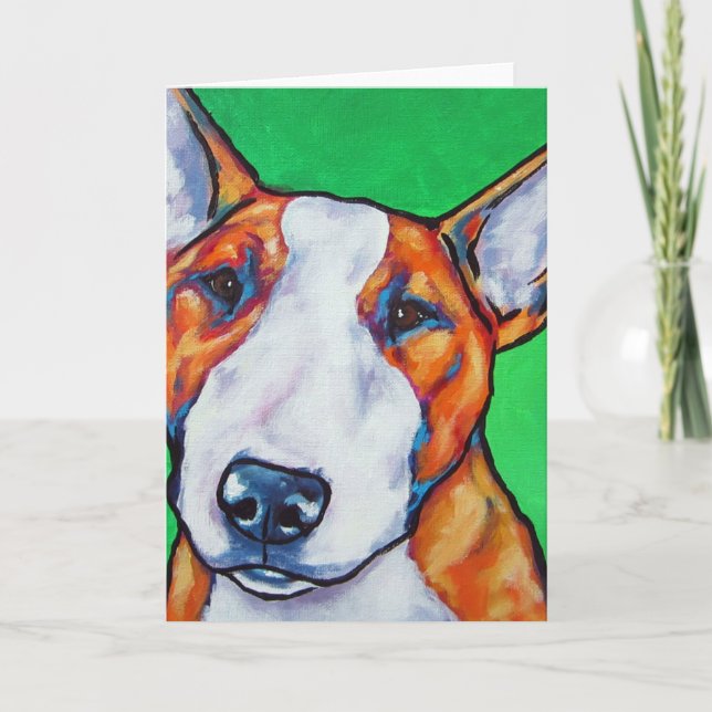 Red/white English Bull Terrier Card (Front)