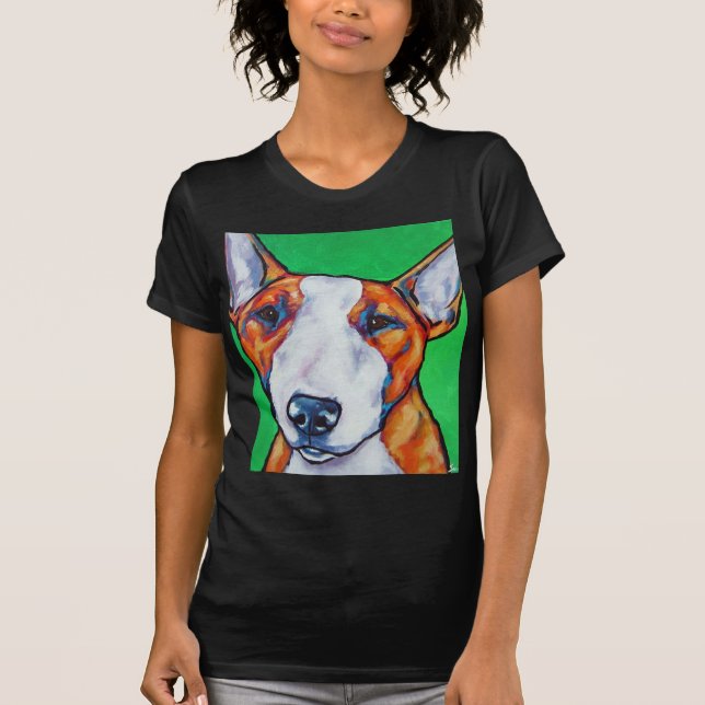 Red/white English Bull Terrier T-Shirt (Front)