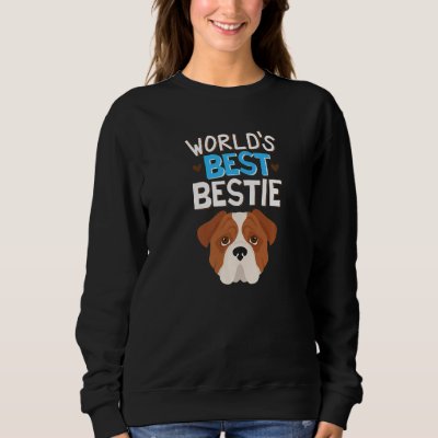 Red &amp; White English Bulldog World's Best Bestie Do Sweatshirt
