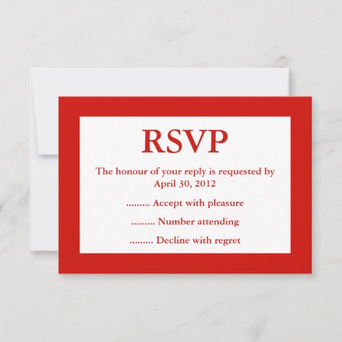 Red &amp; White Event Reply, RSVP or Response Cards
