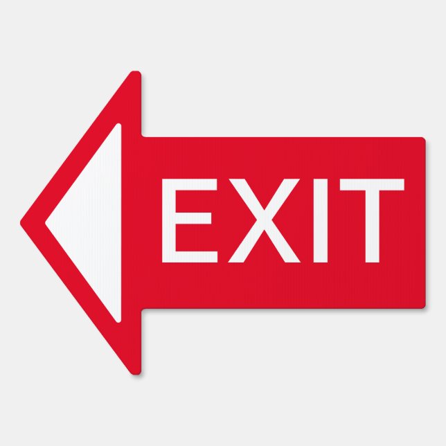 Red White Exit Arrow Sign (Front)