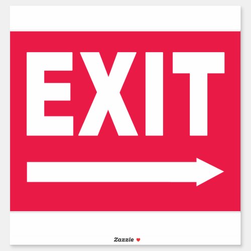 Red  White Exit Sign Sticker