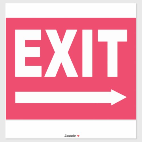 Red  White Exit Sign Sticker