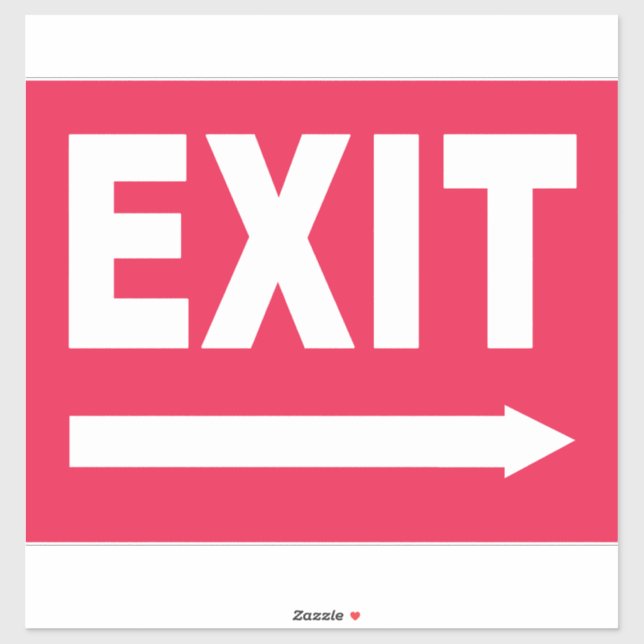 Red & White Exit Sign Sticker (Sheet)
