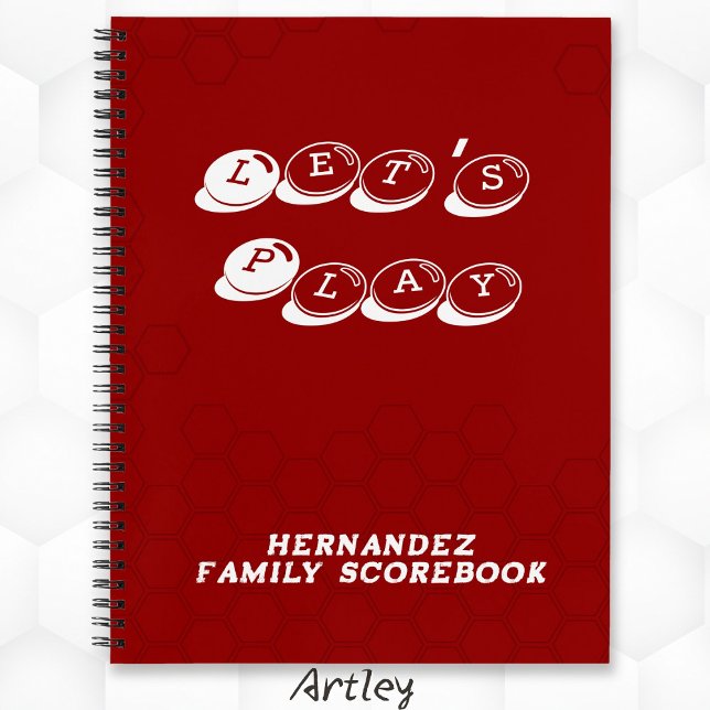 Red White Family Name Board Game Scorebook Notebook (Creator Uploaded)