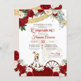 Red And Gold Quinceañera Invitations & Invitation Templates | Zazzle Red And Gold Quinceañera Invitations & Invitation Templates | Zazzle