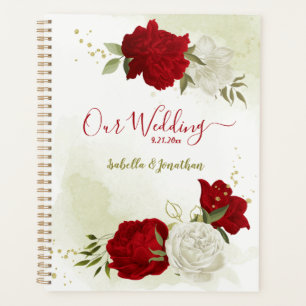 red white floral greenery wedding planner