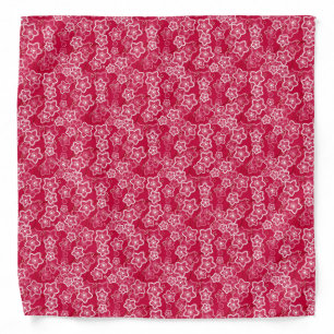 red white floral rustic fashion pattern retro bandana
