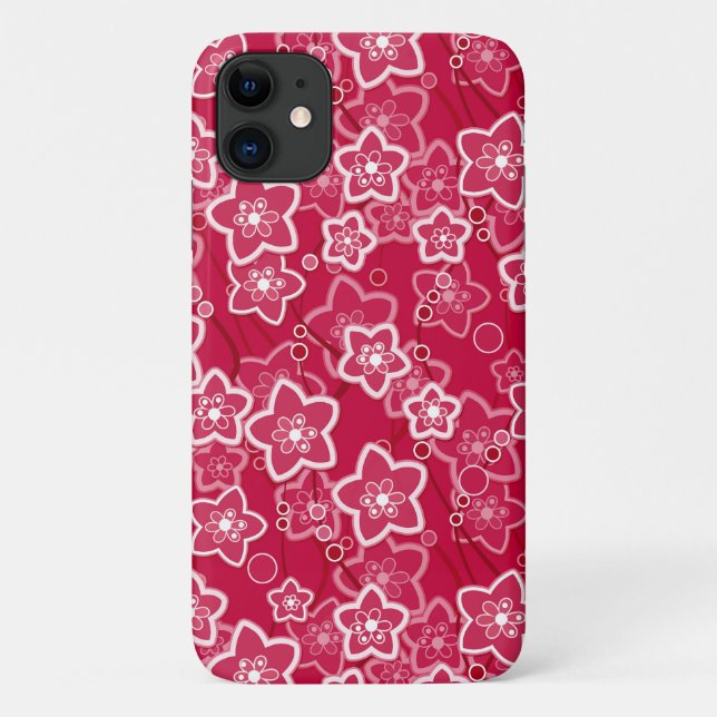 red white floral rustic fashion pattern retro Case-Mate iPhone case (Back)