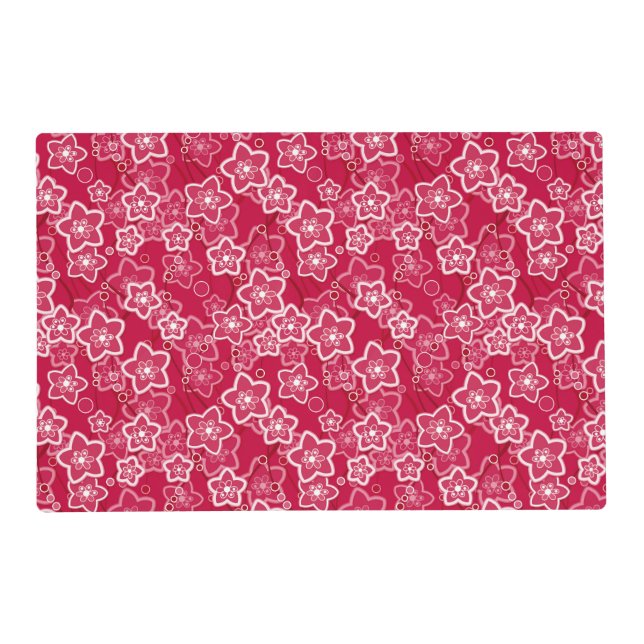 red white floral rustic fashion pattern retro placemat (Front)