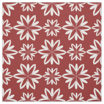 Red white Flowers floral pattern fabric