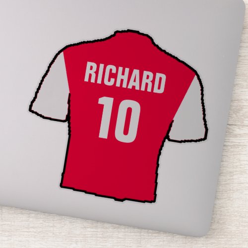 Red  White Football Shirt on a Sticker