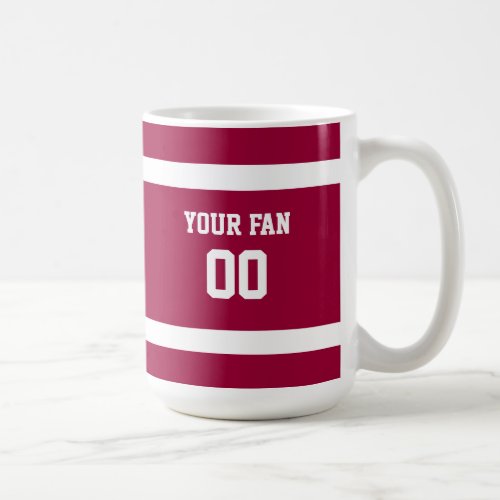 Red  White Football Team Personalized Coffee Mug