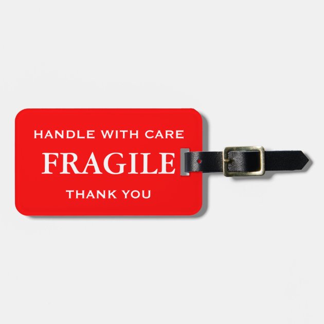 Handle with clearance care luggage tag