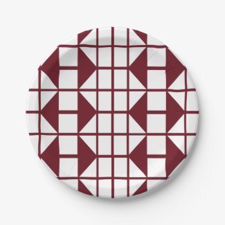 Red White Geometric Modern Elegant