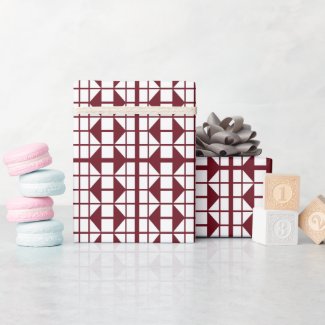 Red White Geometric Modern Pattern