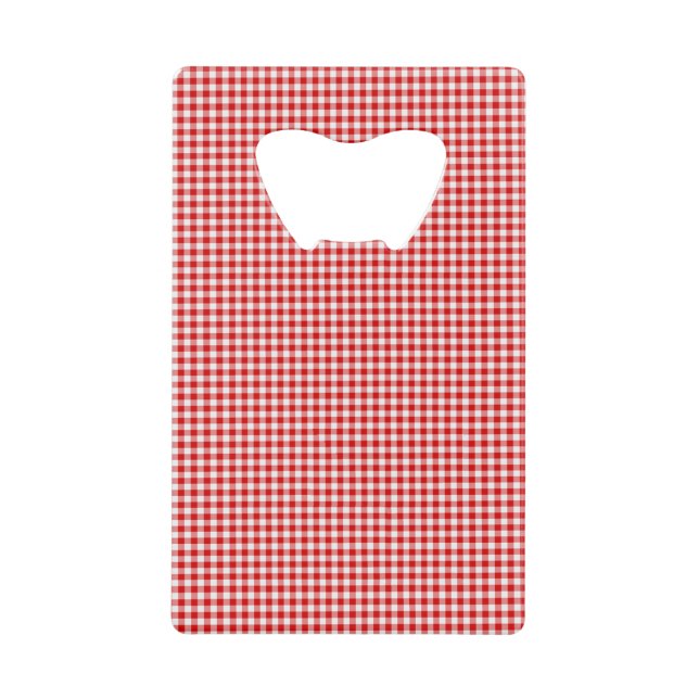 Red-White Gingham-CARD BOTTLE OPENER (Front)