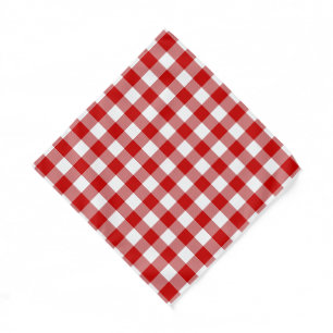 Red & White Gingham Check Bandana