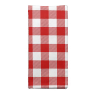 Red & White Gingham Check Cloth Napkin