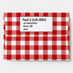 Red & White Gingham Check Envelope