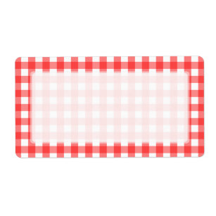 Red Gingham Labels | Zazzle