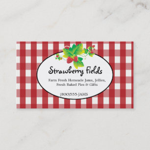 Red & White Gingham Country Business Card